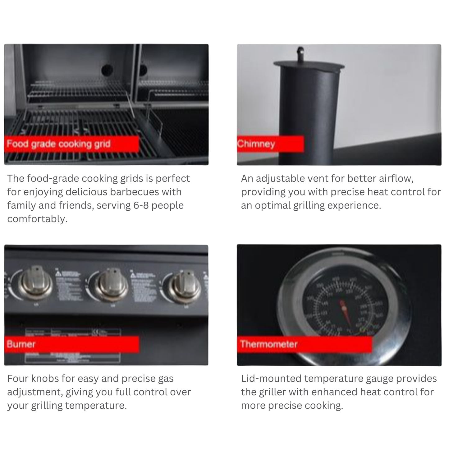 KEYO 3-Burner Gas-Charcoal & Smoker Combo Grill