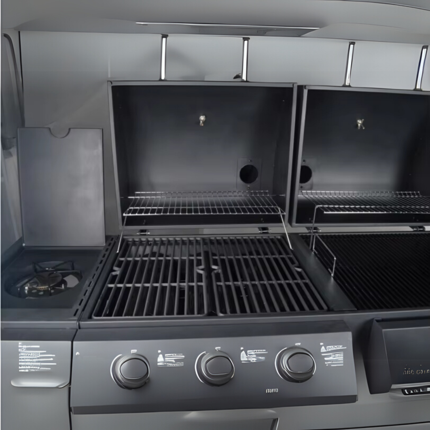 KEYO 3-Burner Gas-Charcoal & Smoker Combo Grill