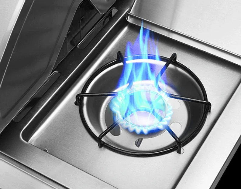 Gas BBQ Grill with Three Burners + Side Stove