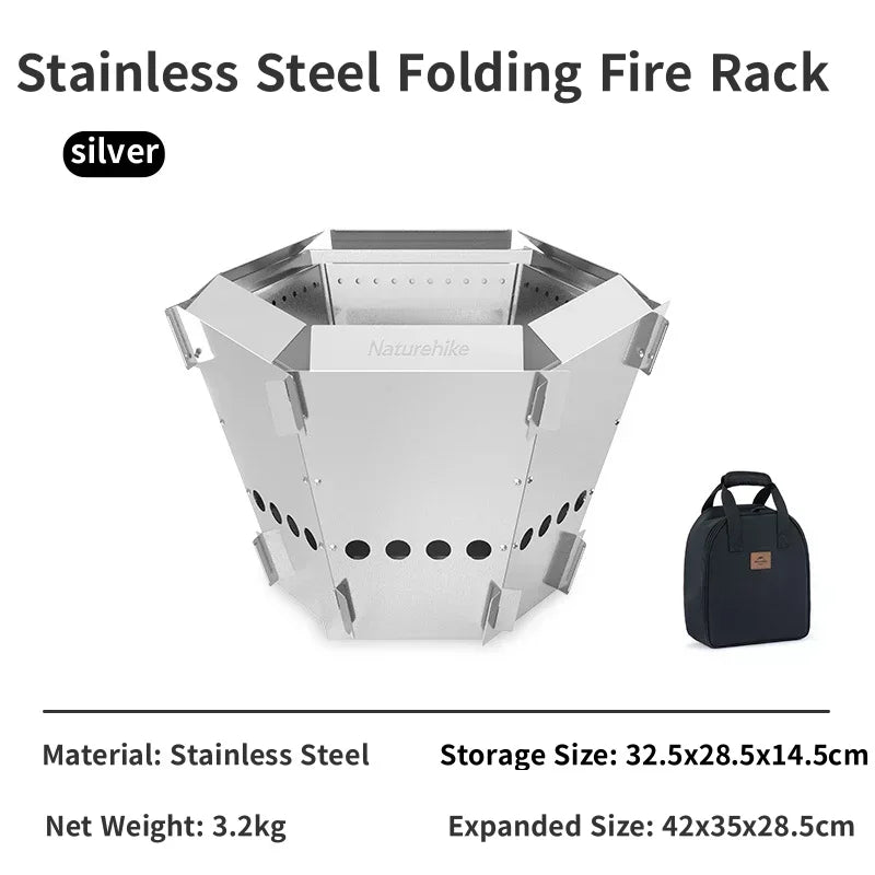 Naturehike 6-Piece Folding Stainless Steel Fire Rack