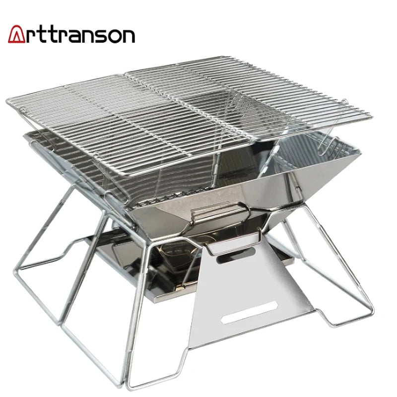 Folding Grill Fire Pit and Grill