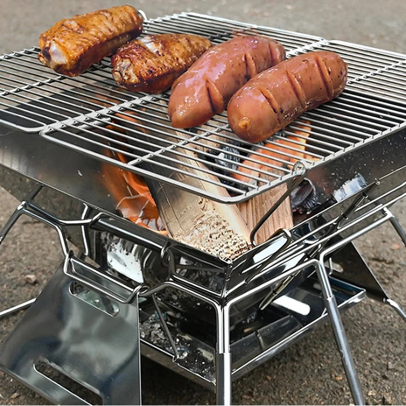 Folding Grill Fire Pit and Grill