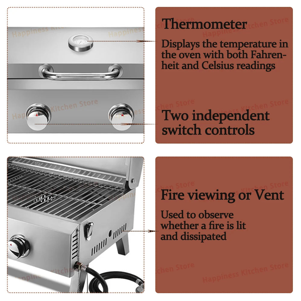 Barbecue Grill Stove - 2-Burner