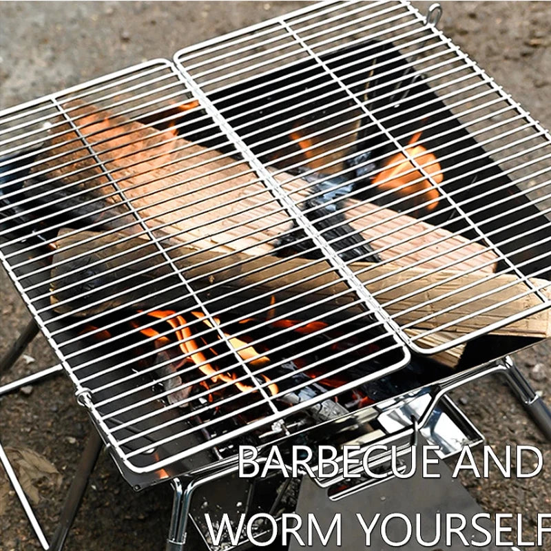 Folding Grill Fire Pit and Grill