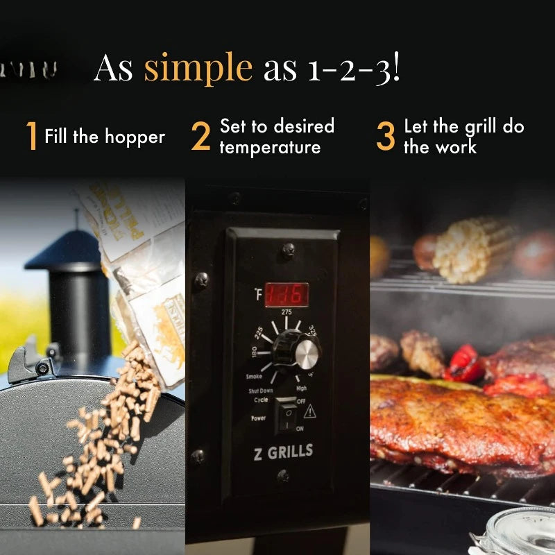 Wood Pellet Grill & Smoker 6-in-1 BBQ Grill