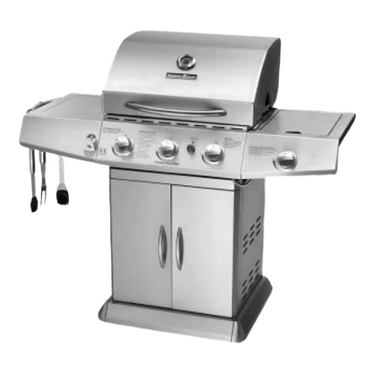 Gas BBQ Grill with Three Burners + Side Stove