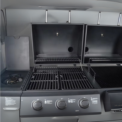 KEYO 3-Burner Gas-Charcoal & Smoker Combo Grill