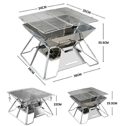 Folding Grill Fire Pit and Grill