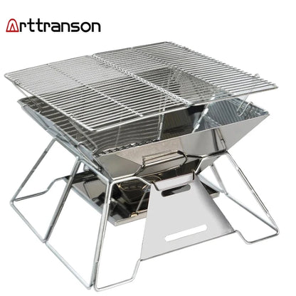 Folding Grill Fire Pit and Grill