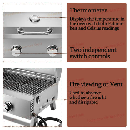 Barbecue Grill Stove - 2-Burner