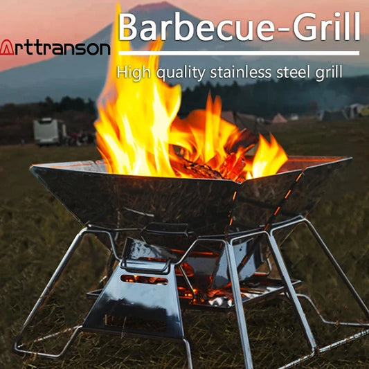 Folding Grill Fire Pit and Grill
