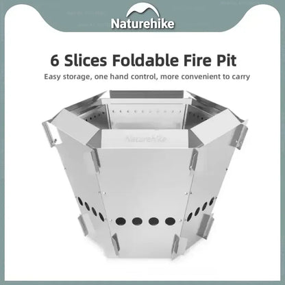 Naturehike 6-Piece Folding Stainless Steel Fire Rack